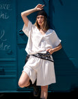 SET IN TWILL MARGHE BIANCO