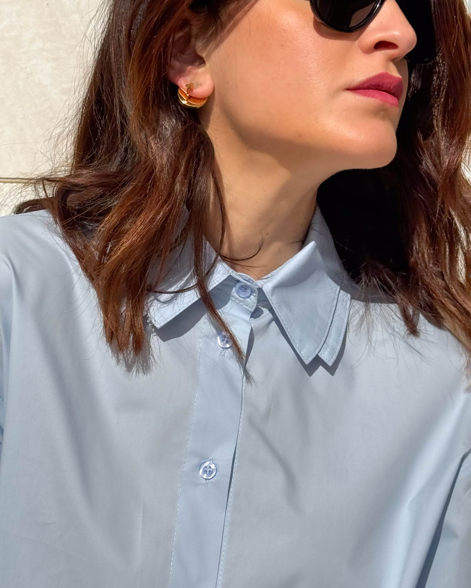 CAMICIA DOUBLE CELESTE