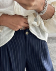PANTALONE GESSATO NYRA BLU