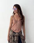 TOP NORA IN SATIN MOUSSE