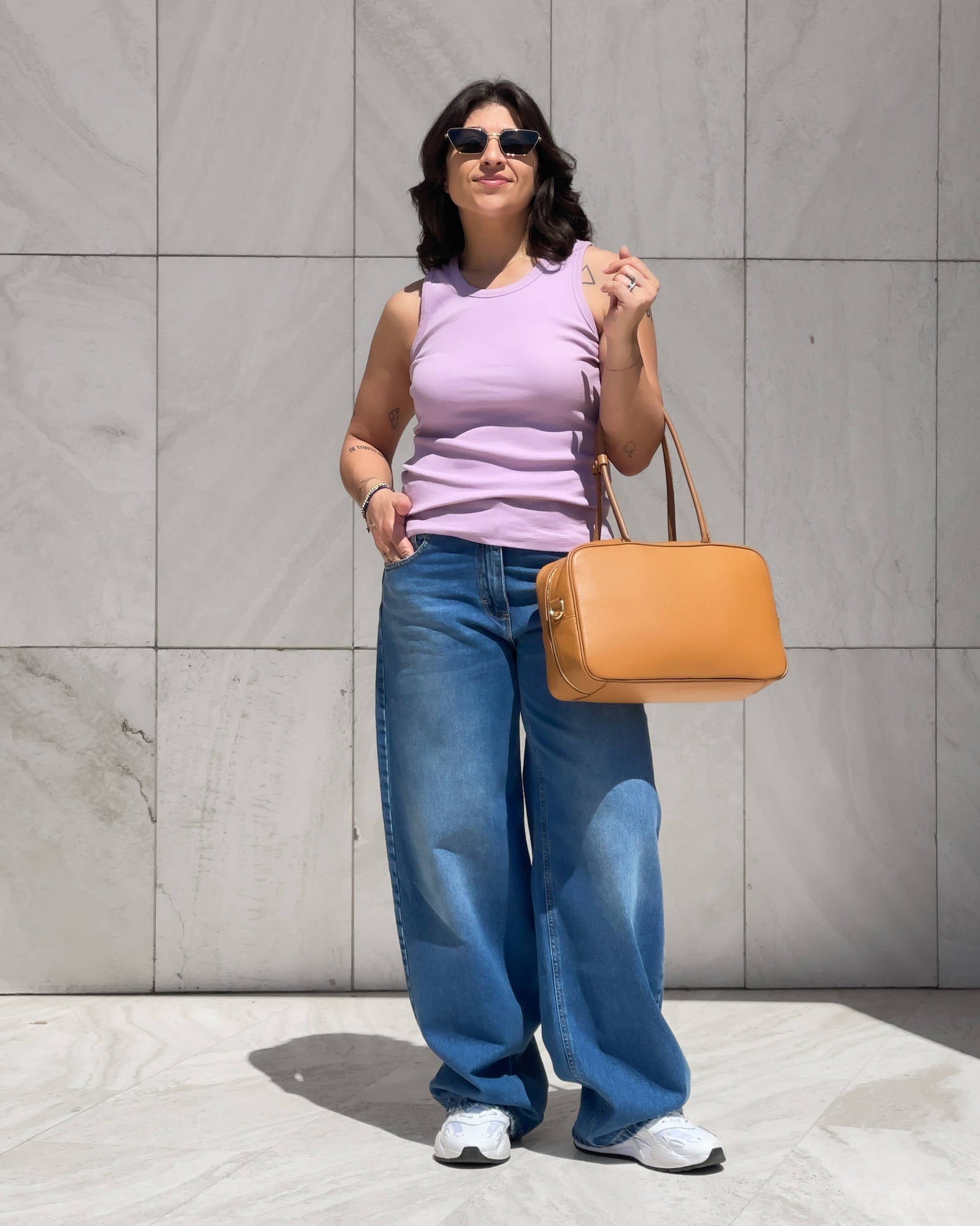 TOP CANOTTA A COSTINE MIAMI LILAC