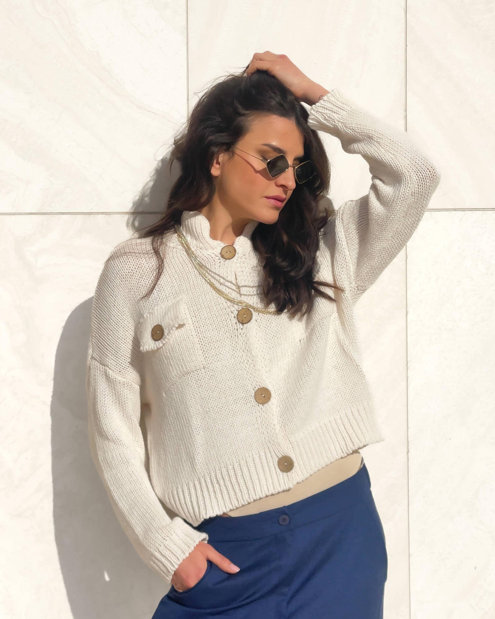 CARDIGAN IN MAGLIA ENNYE PANNA
