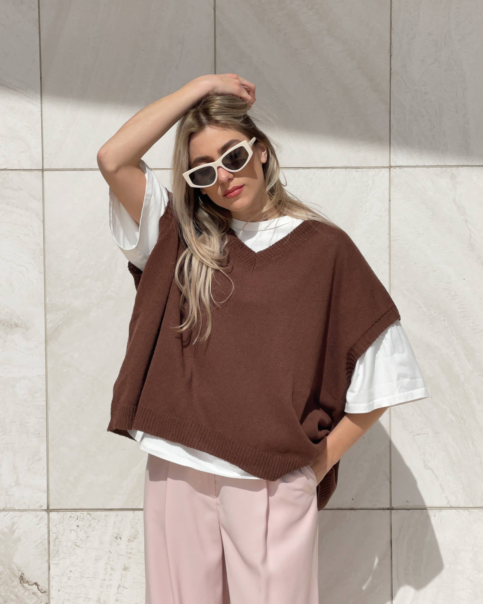 GILET IN MAGLIA LEXA CHOCO