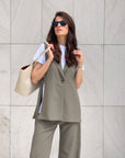 GILET ANAIS VERDE MUD