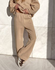 PANTA PALAZZO FELPATO TRUDY CAMEL