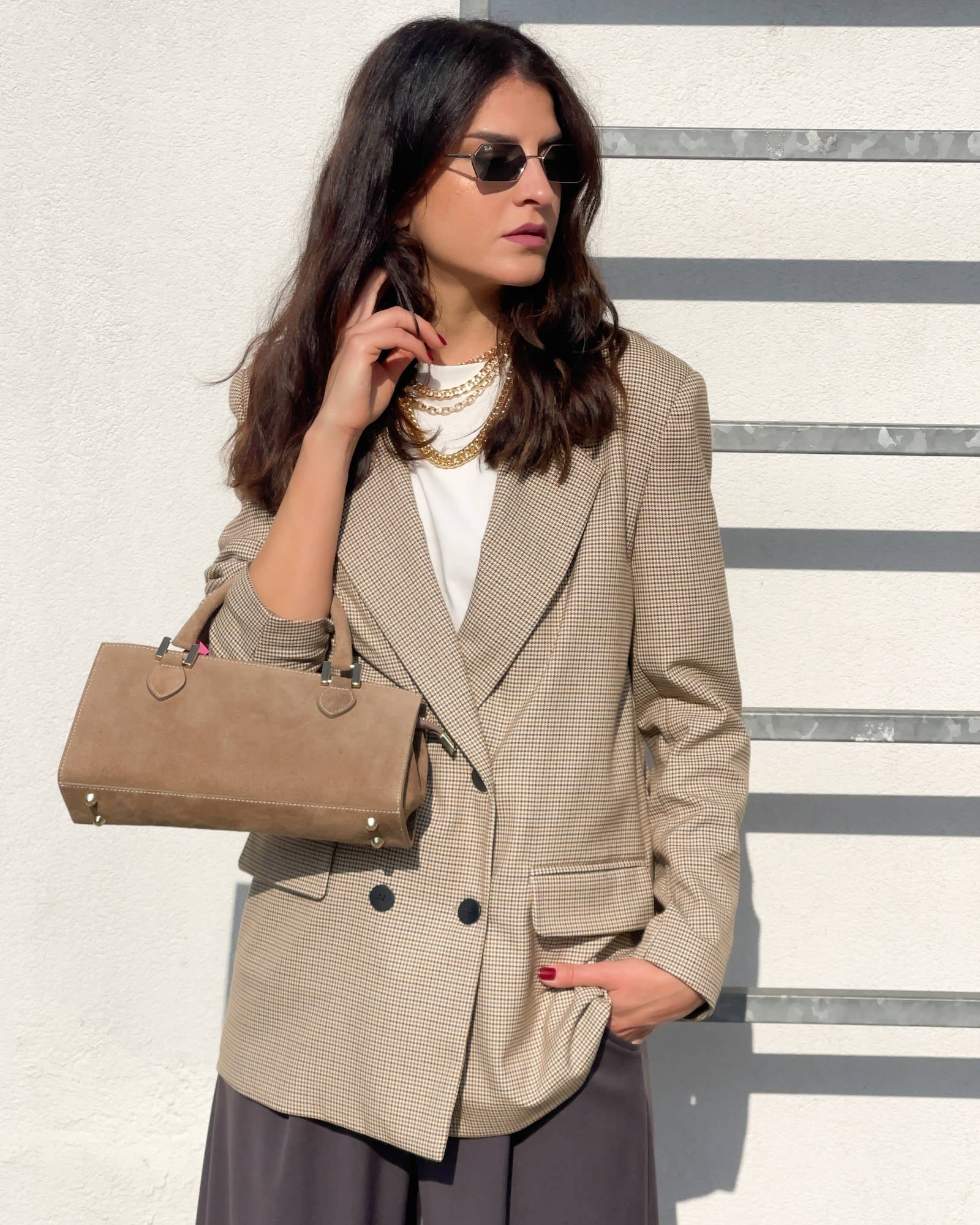 BORSA IN PELLE CELINA TAUPE