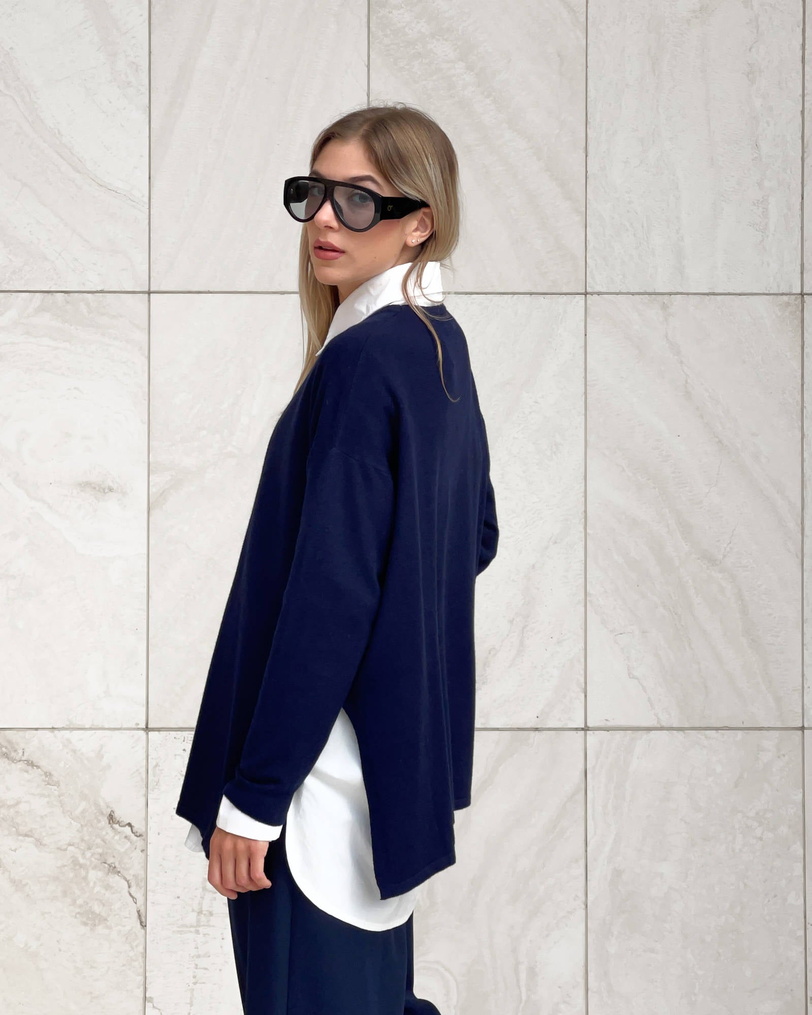 PULL KIARA IN VISCOSA CALDA BLU