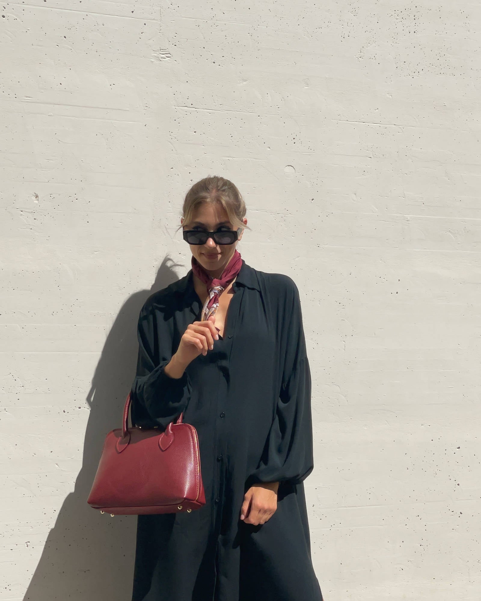 BORSA IN PELLE CHIAYA BURGUNDY
