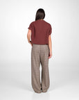 PANTALONE ANDREA CHECK TWEED BROWN