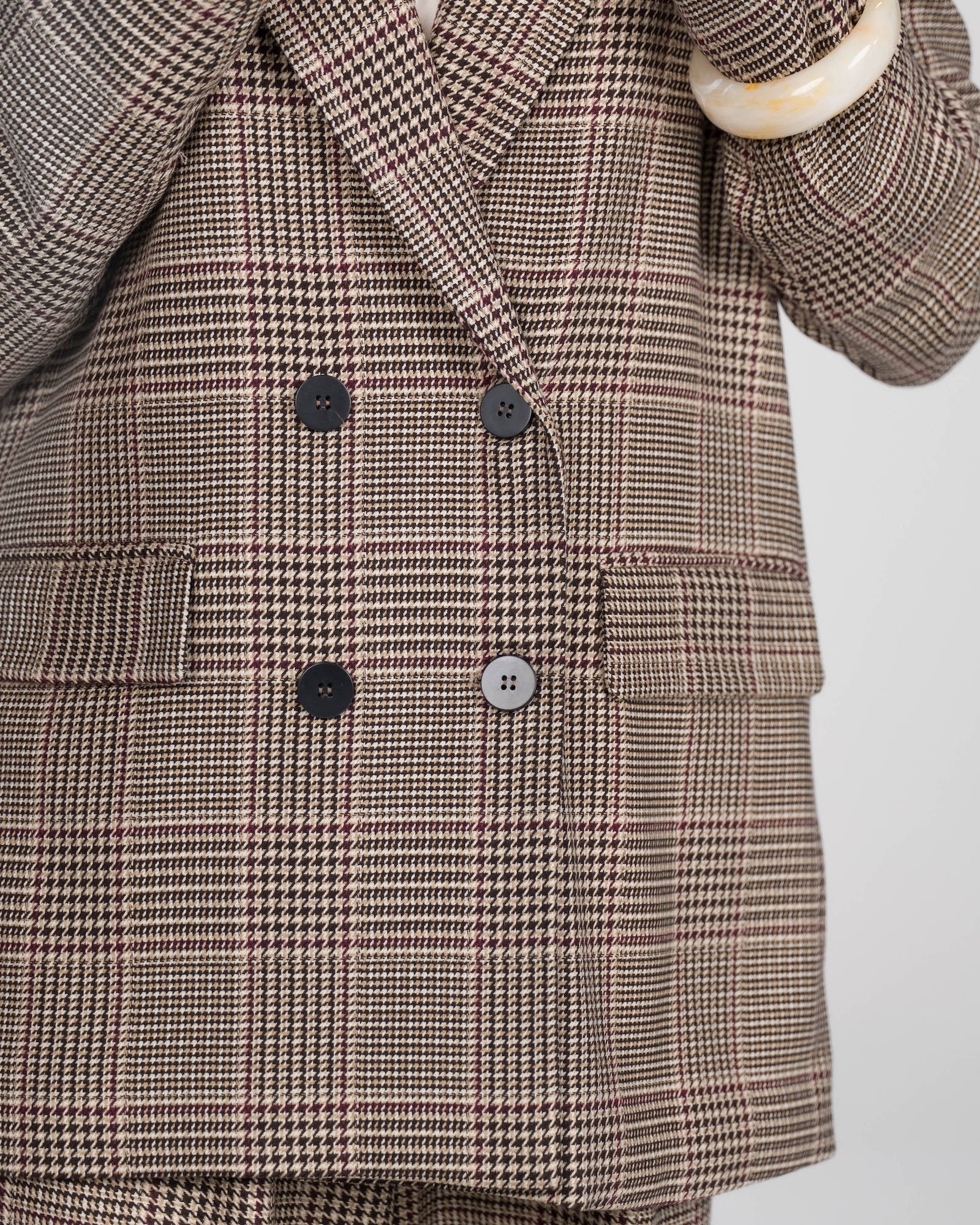 GIACCA OVER CHECK TWEED BROWN
