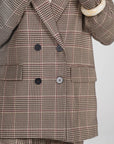 GIACCA OVER CHECK TWEED BROWN