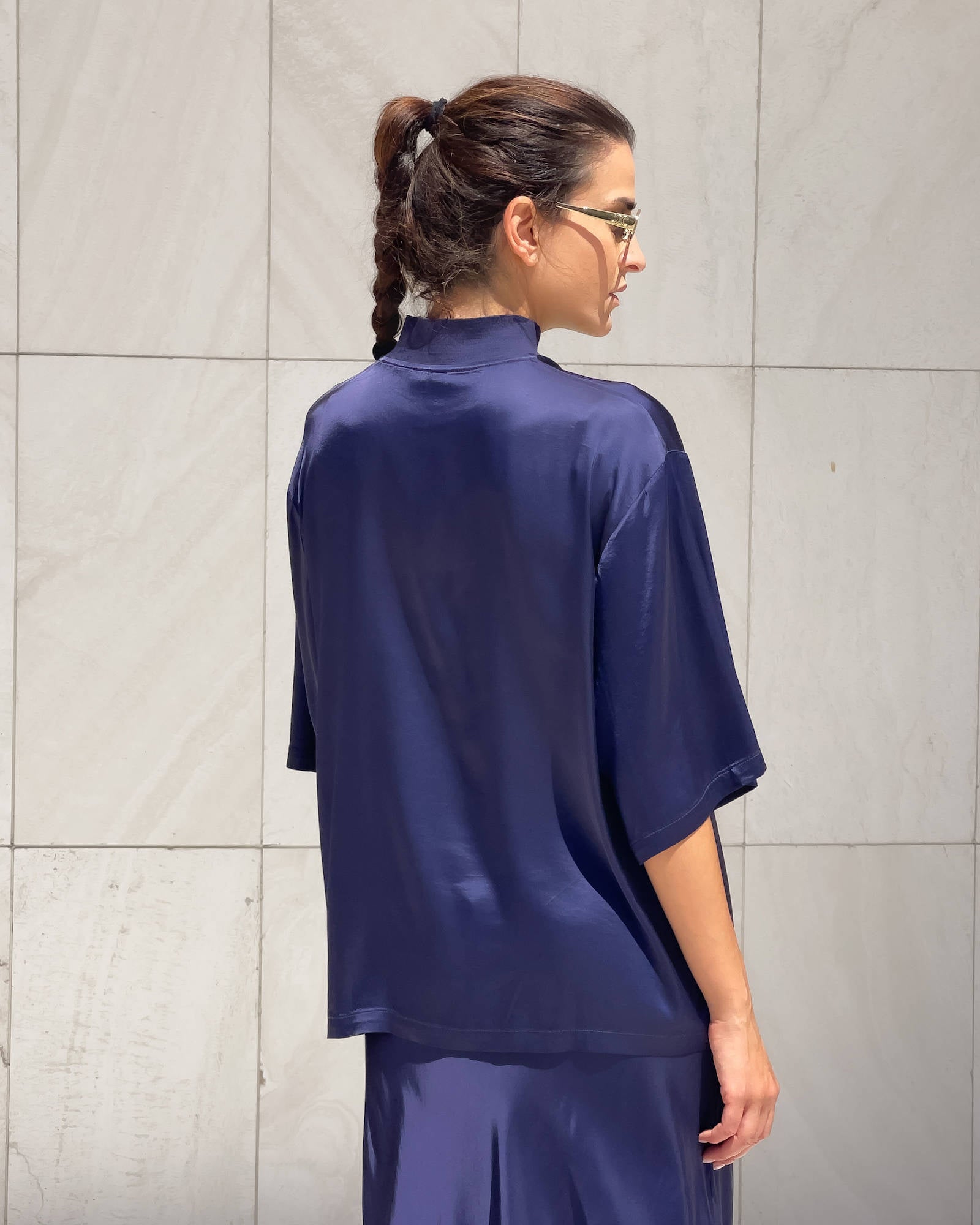 T-SHIRT OVER IN SATIN NORA NIGHT