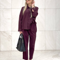 PANTALONE MARYMO DARK PLUM
