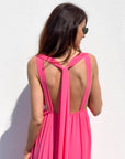 LONG DRESS MICHELLE HOT CORAL