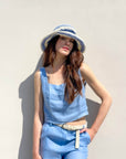TOP IN LINO PSL STUDIO CELESTE