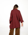CARDIGAN OVER IN MAGLIA HALLA BORDEAUX