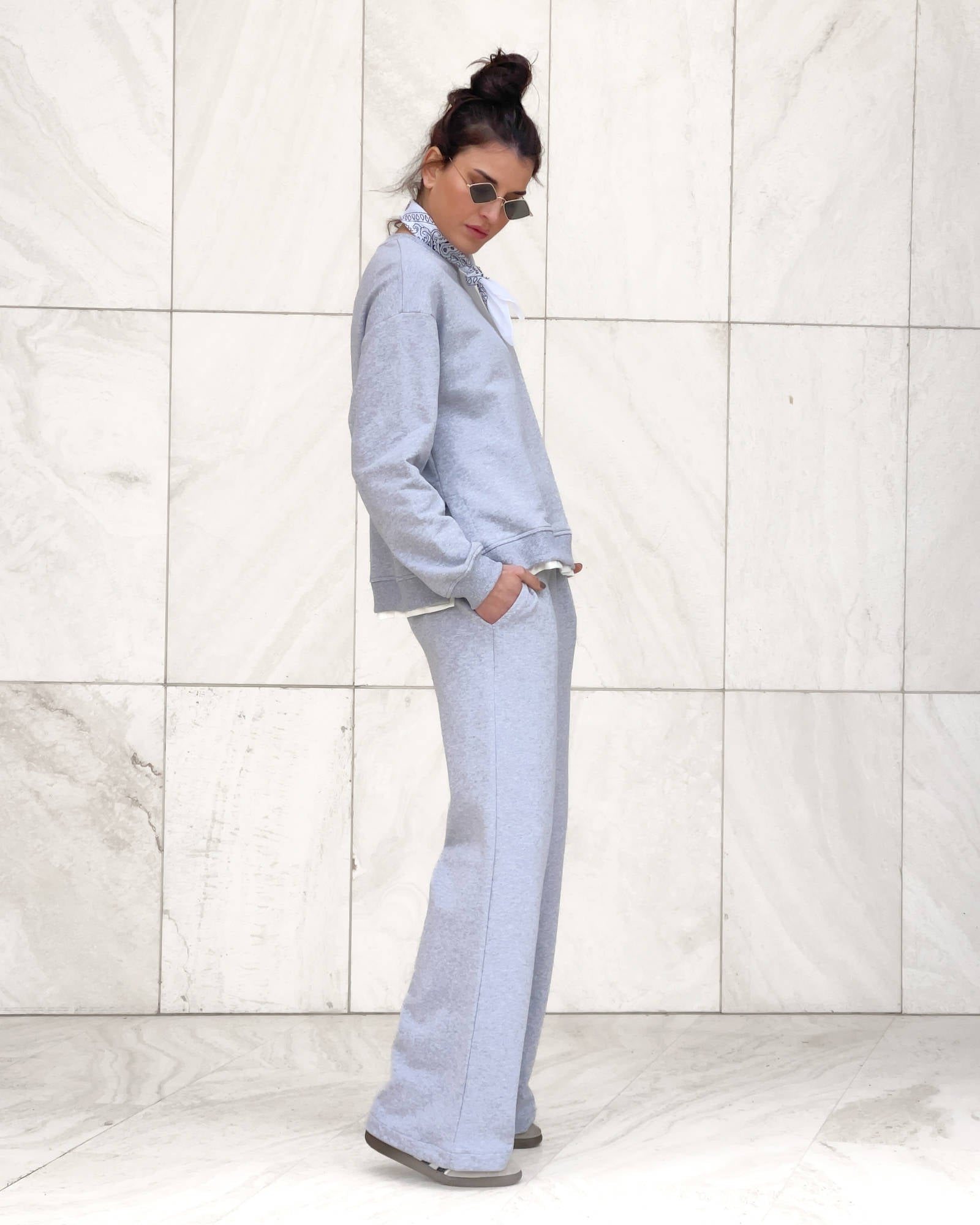 PANTALONE FELPA KENSIT GRIGIO