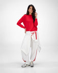 PANTALONE BARNEY OVETTO BIANCO ROSSO