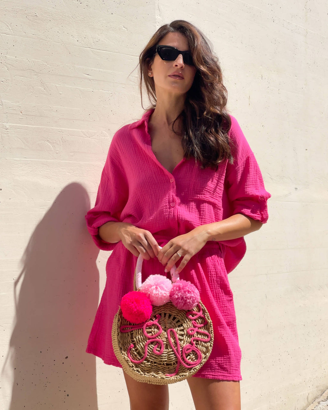 CAMICIA IBIZA IN GARZA DI COTONE FUCSIA