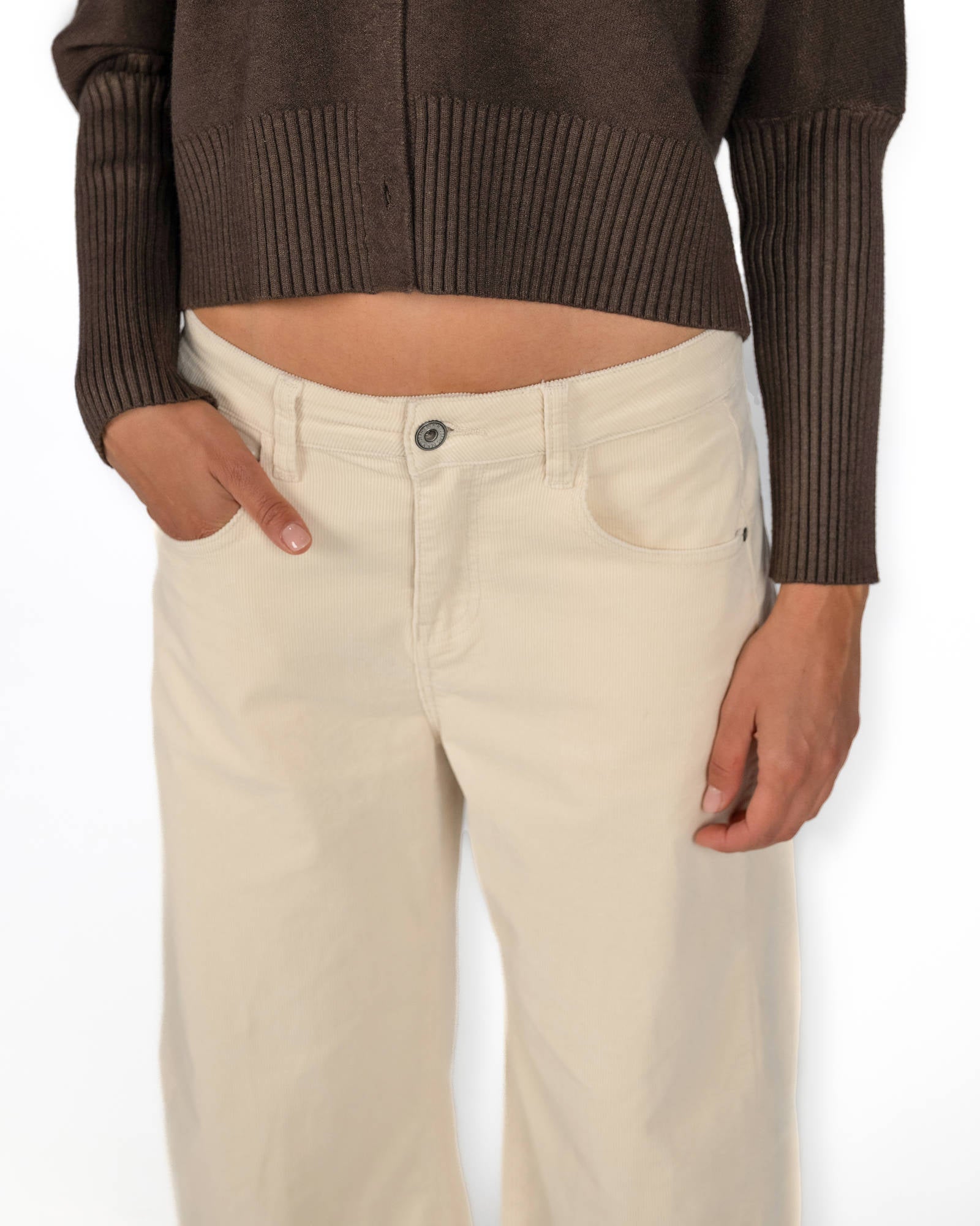 PANTALONE VELLUTO IRISH PANNA