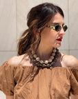 COLLANA GIROCOLLO PERLE BEIGE MARMO