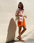 SHORT IBIZA IN GARZA DI COTONE ARANCIO
