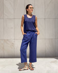 TOP SPALLA LARGA NORA IN SATIN NIGHT