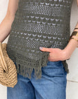TOP CON FRANGE ANDYE OLIVE