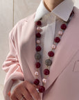 COLLANA ARENDAL ROSSO GRIGIO PERLA