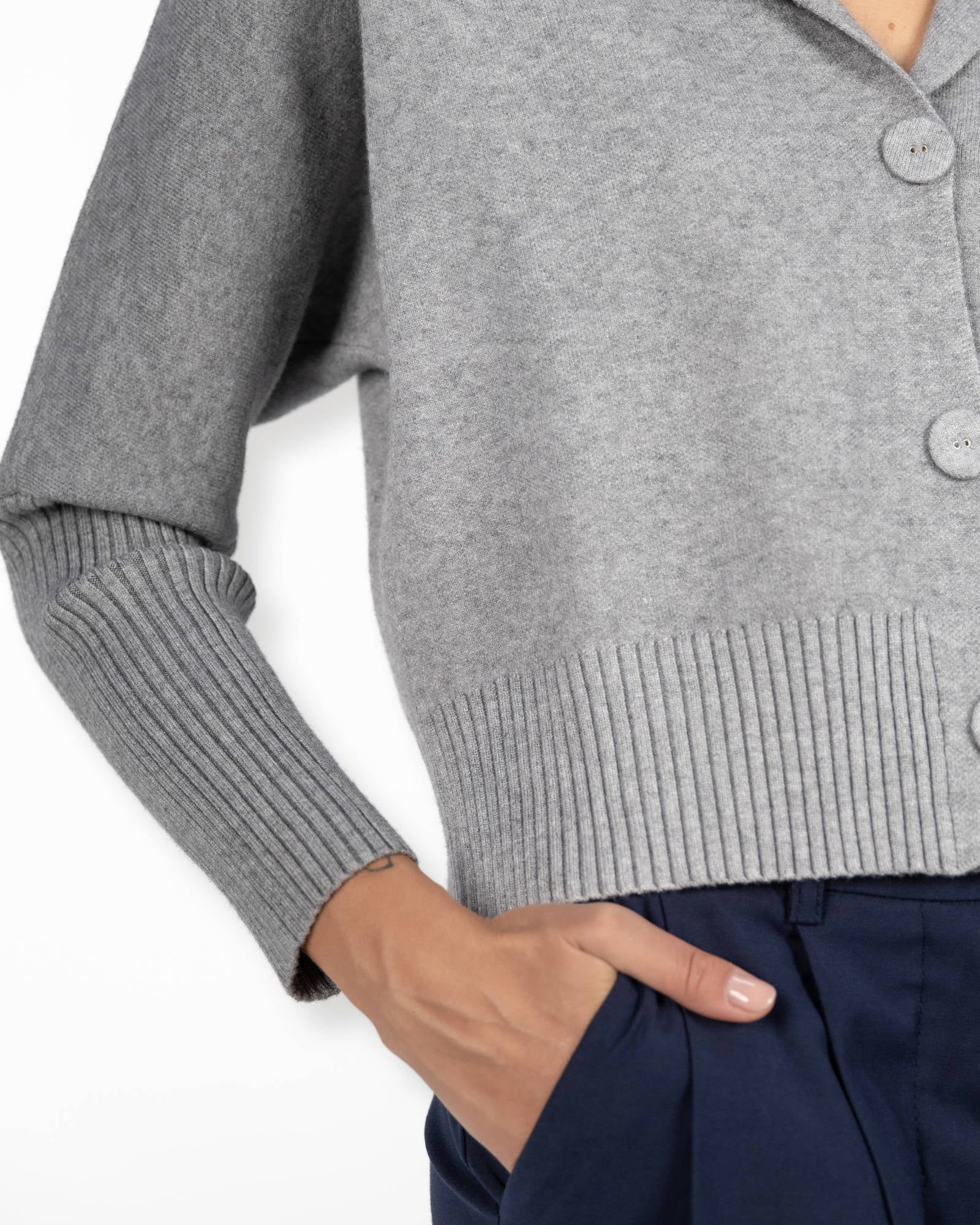 CARDIGAN IN MAGLIA KARL GRIGIO