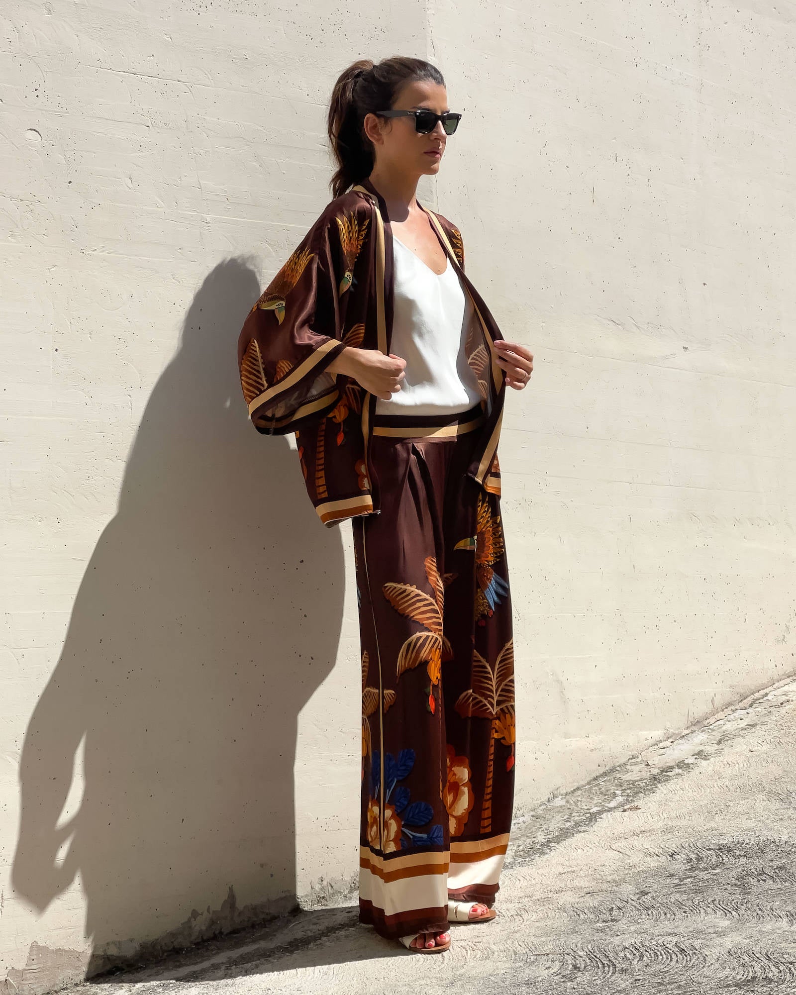 PANTALONE PALM TABACCO