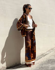 PANTALONE PALM TABACCO