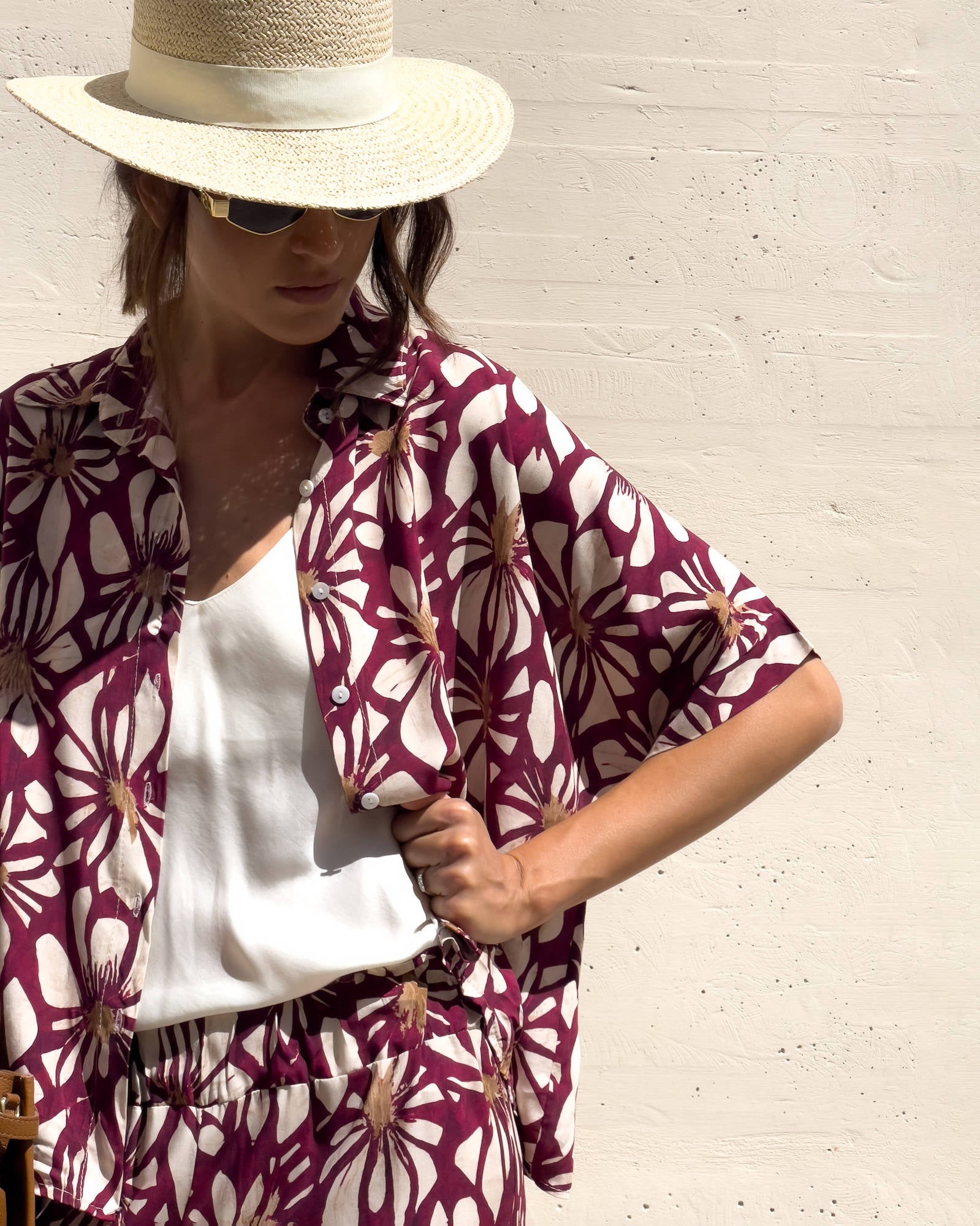 CAMICIA LEONA IN POPELINE DI VISCOSA PURPLE