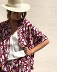 CAMICIA LEONA IN POPELINE DI VISCOSA PURPLE