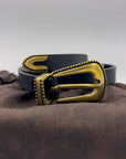 CINTURA IN PELLE LISA NERO