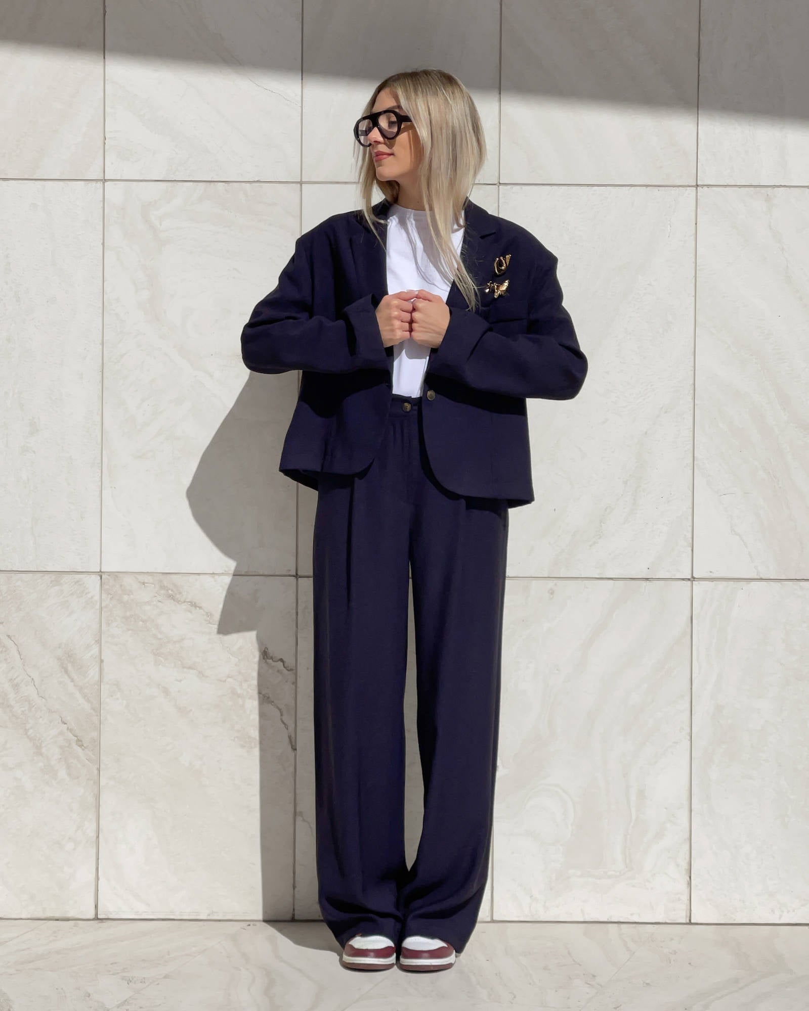 BLAZER CROPPED MEDLEY BLU
