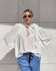 BLUSA IN GEORGETTE EUDORA PANNA