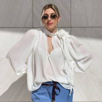 BLUSA IN GEORGETTE EUDORA PANNA