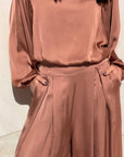 PANTALONE SATIN JADE' CASTAGNA