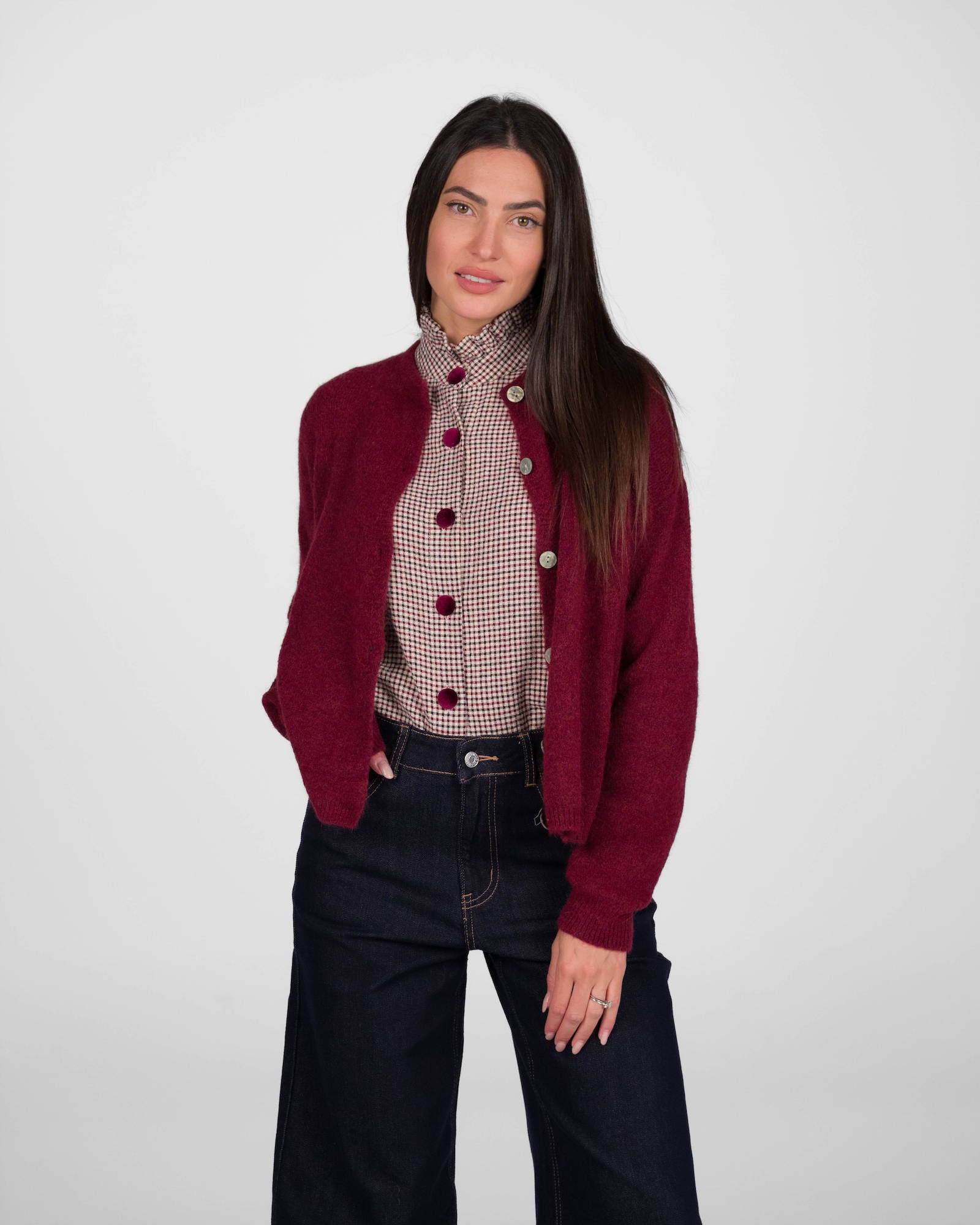 CARDIGAN LEA BORDEAUX