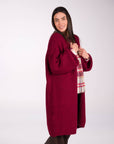 MAXI CARDIGAN COMFY BORDEAUX