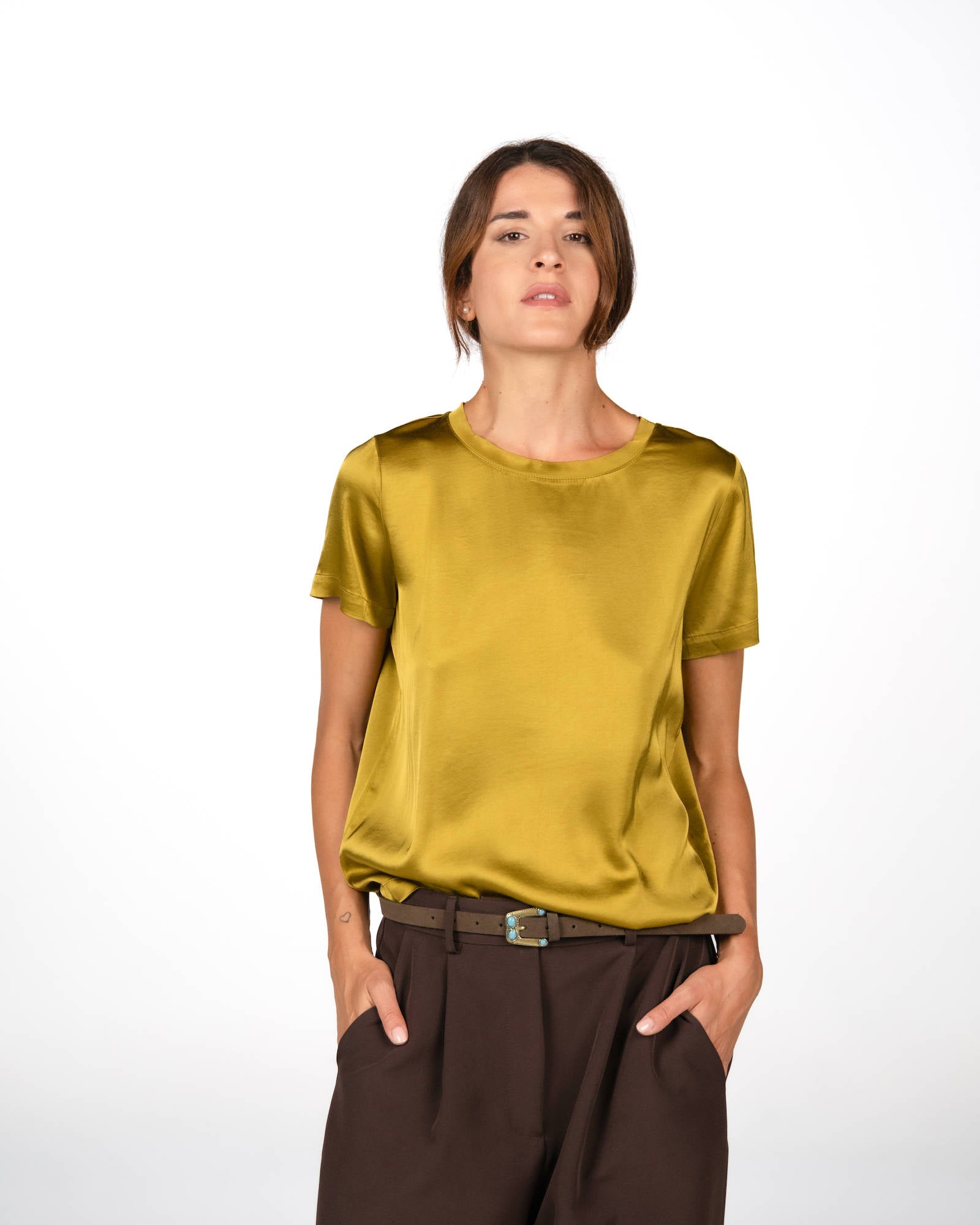 T-SHIRT NORA IN SATIN CARDO