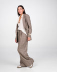 PANTALONE ANDREA CHECK TWEED BROWN