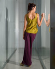 TOP CANOTTA NORA IN SATIN CARDO