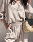 PANTALONE IN LINO VISCOSA MISTRAL SABBIA
