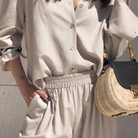 PANTALONE IN LINO VISCOSA MISTRAL SABBIA