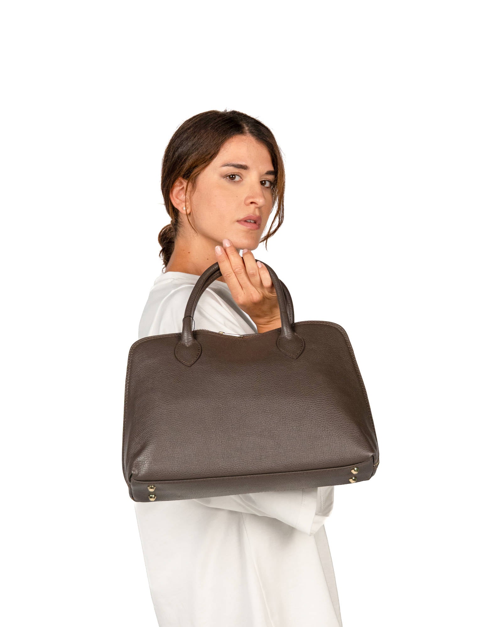 BORSA IN PELLE LUNA COFFEE