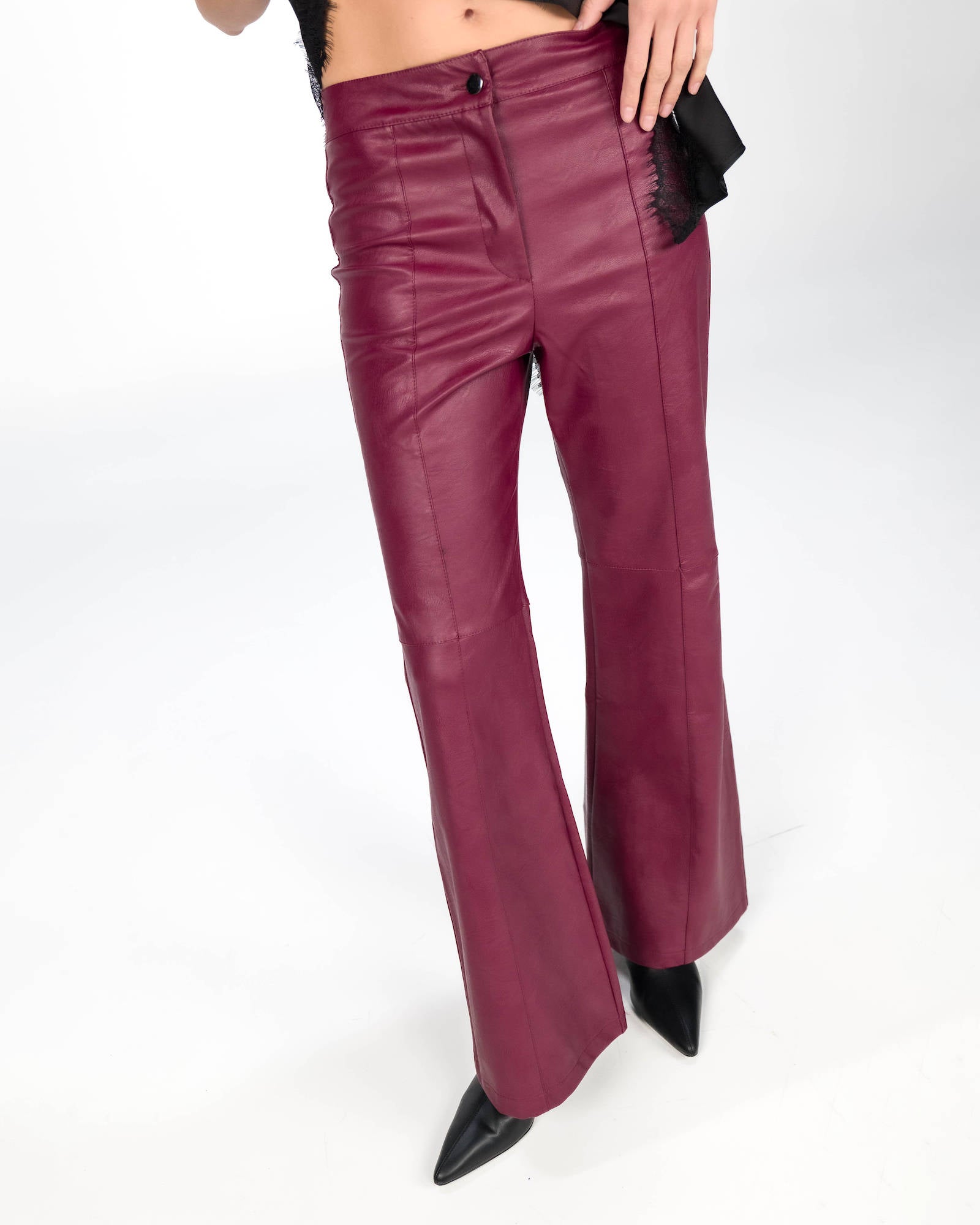PANTALONE ECOPELLE PETER BORDEAUX