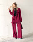 OVERSIZED DAMIAN BLAZER CHERRY