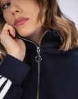 FELPA BARNEY CON ZIP BLU BIANCO